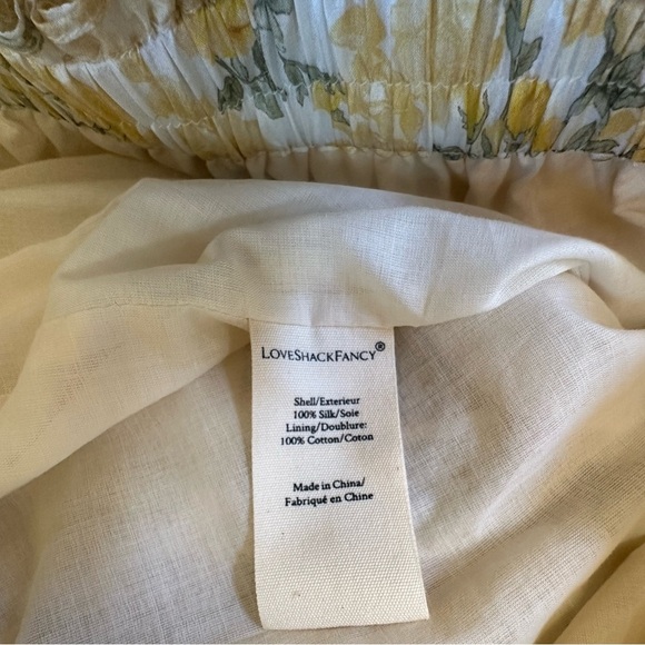 Love Shack Fancy Ruffle Silk Mini Skirt Lemon Daydream Size XS New Without Tags - Picture 7 of 7